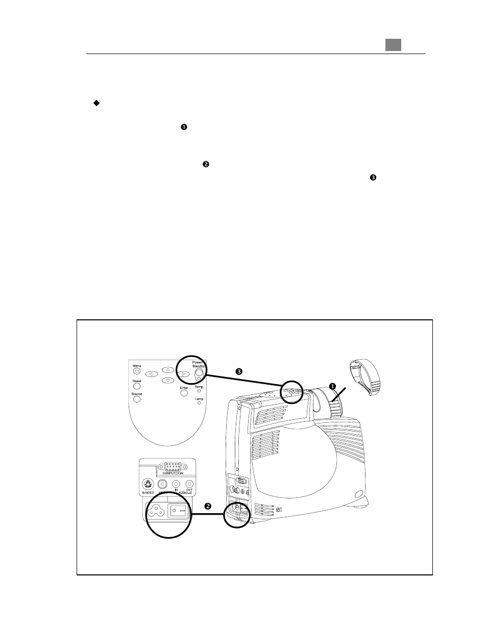 Power on/off the projection display | Optoma Optoma EP718 User Manual | Page 13 / 28