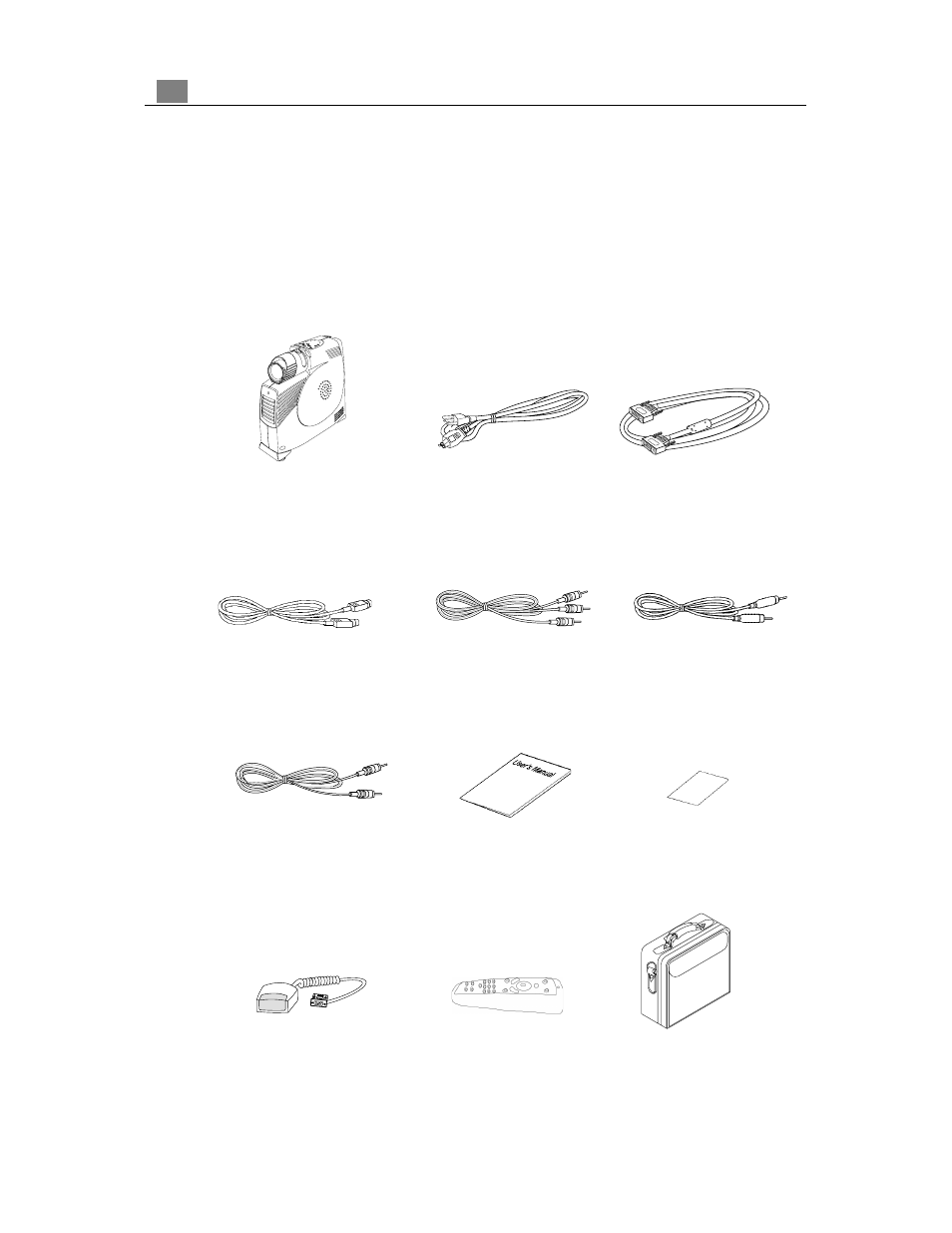 Package overview | Optoma Optoma EP718 User Manual | Page 4 / 28