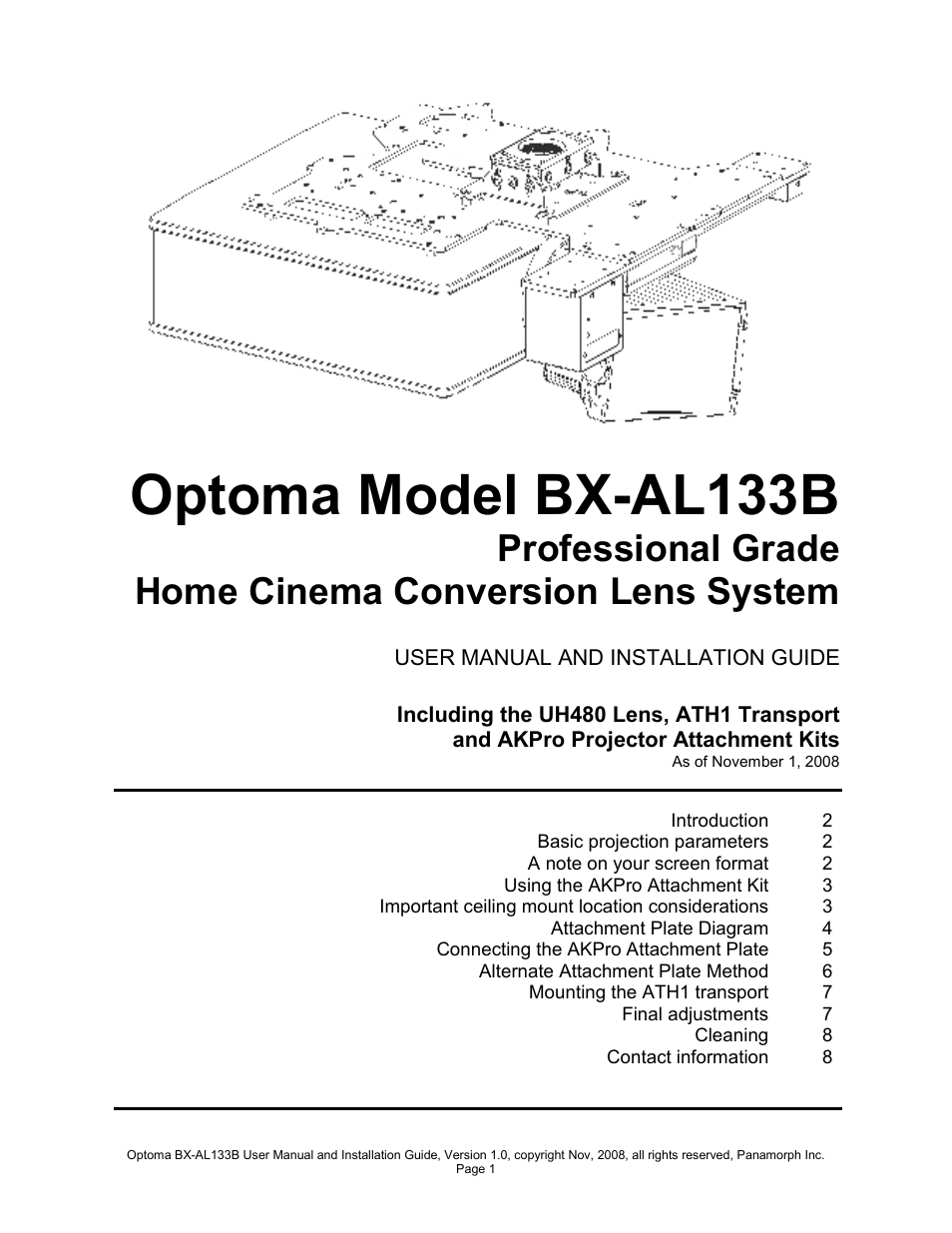 Optoma BX-AL133B User Manual | 8 pages
