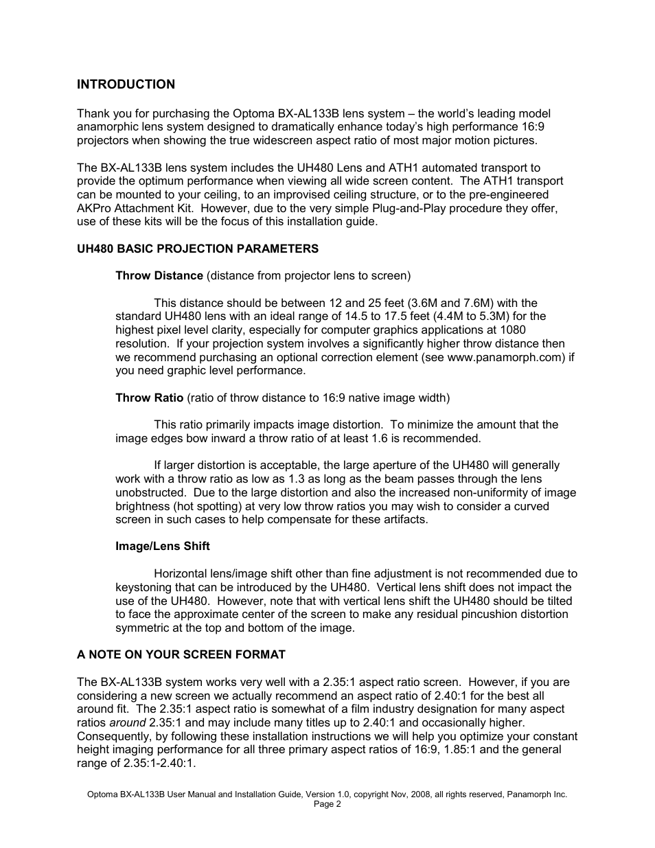 Optoma BX-AL133B User Manual | Page 2 / 8