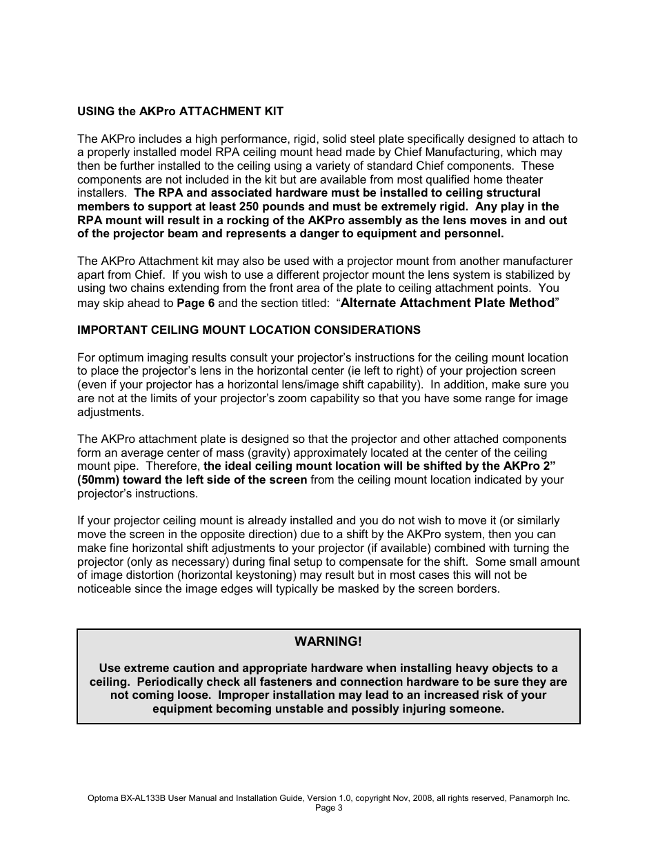 Optoma BX-AL133B User Manual | Page 3 / 8