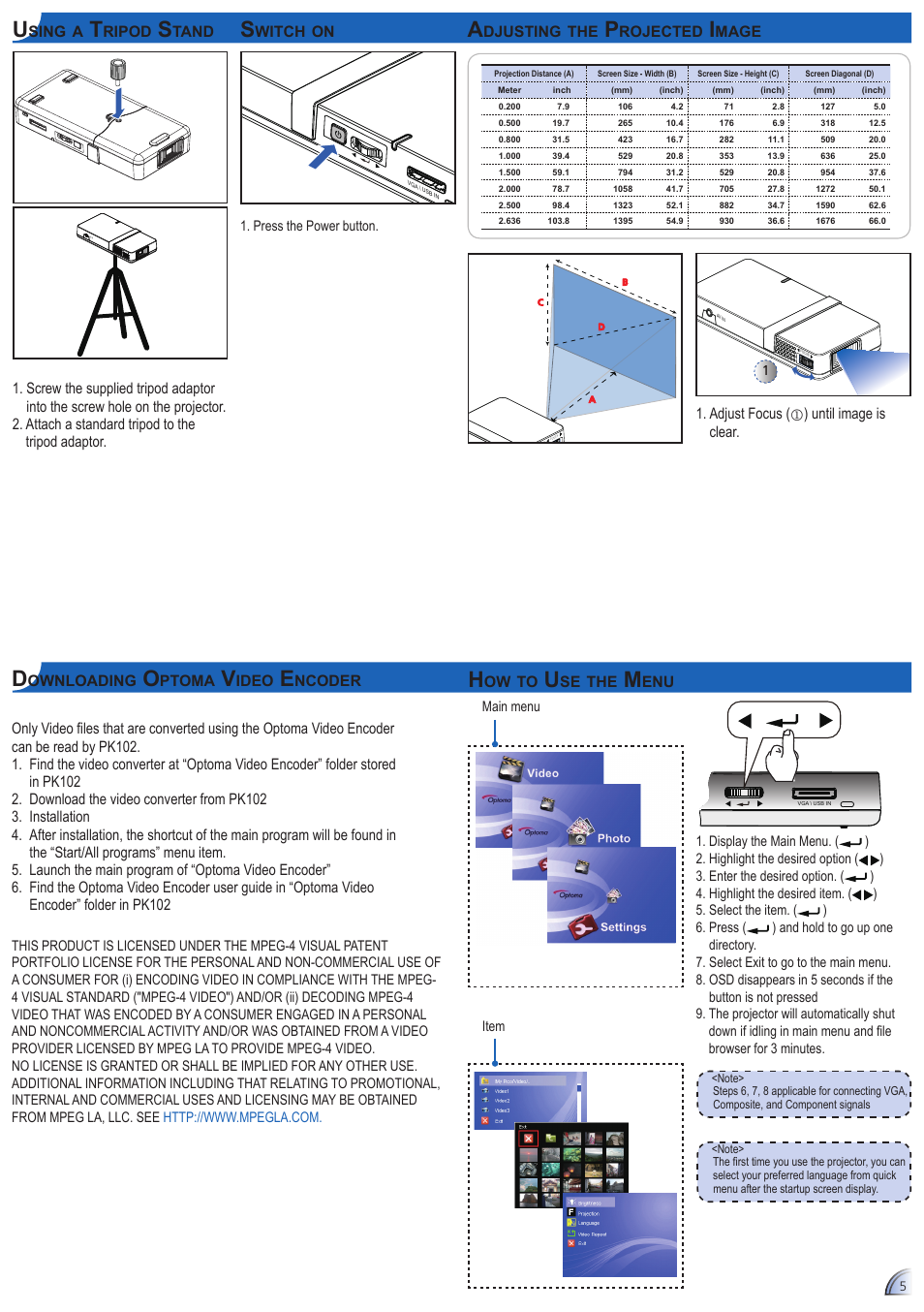 Optoma Optoma Pico PK102 User Manual | Page 5 / 7