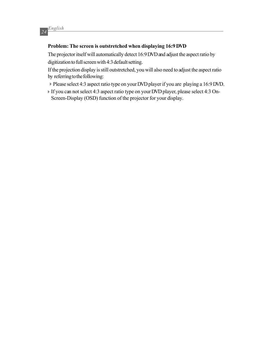 Optoma Optoma EP615H User Manual | Page 24 / 29