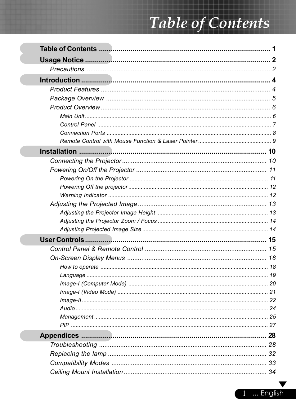 Optoma EP759 User Manual | 34 pages