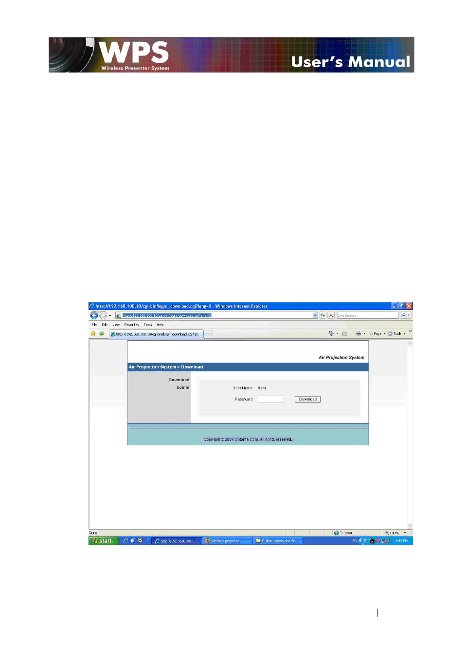 Web management | Optoma TX778W User Manual | Page 16 / 26