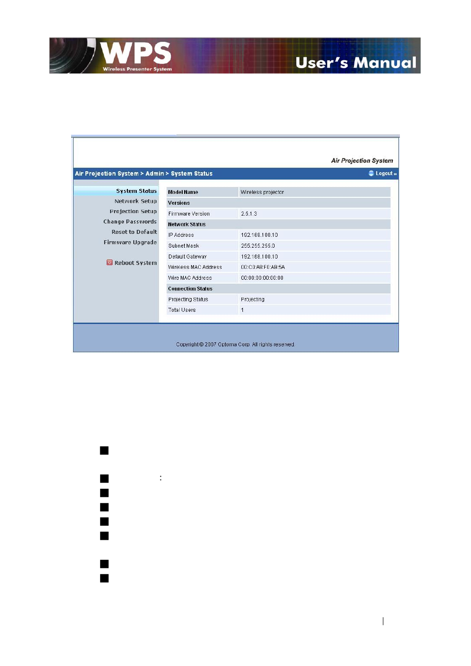 Optoma TX778W User Manual | Page 19 / 26
