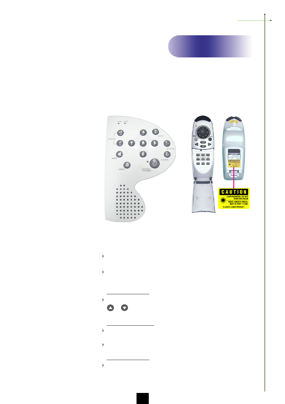 User controls, Panel control & remote control, Remote control panel control | Optoma Optoma EP750 User Manual | Page 13 / 26
