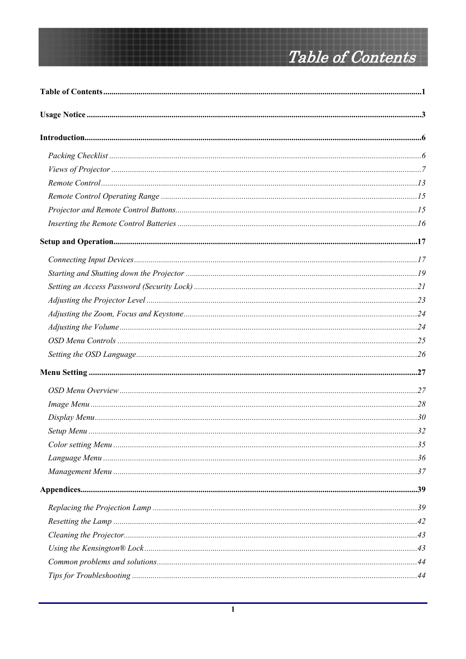 Optoma Optoma EP771 User Manual | 53 pages
