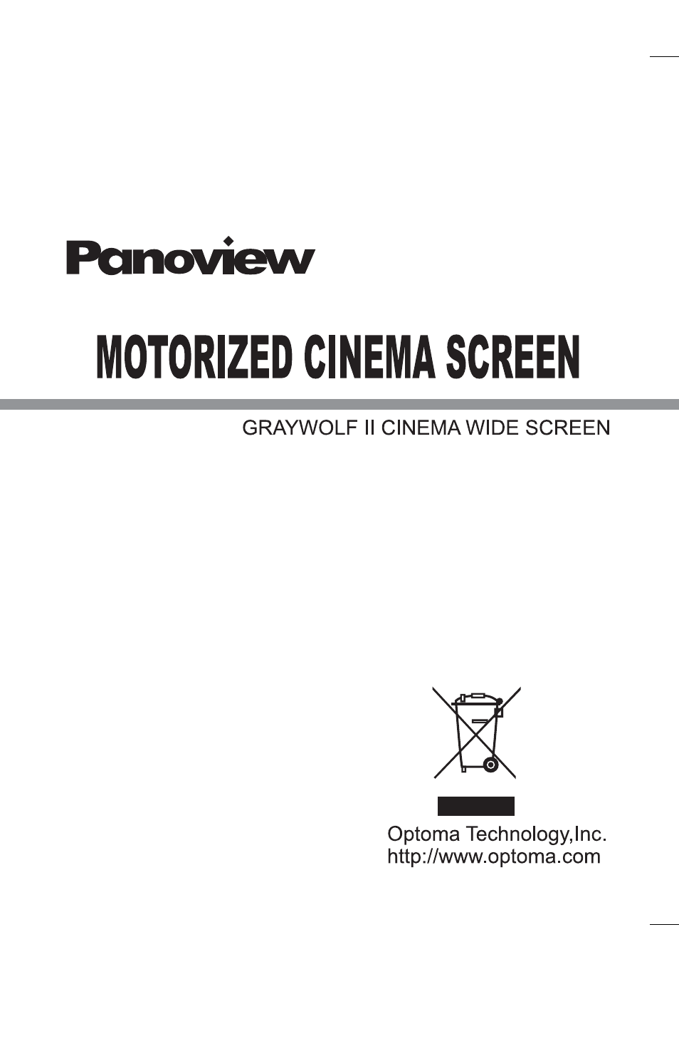 Optoma Panoview Graywolf II User Manual | 10 pages