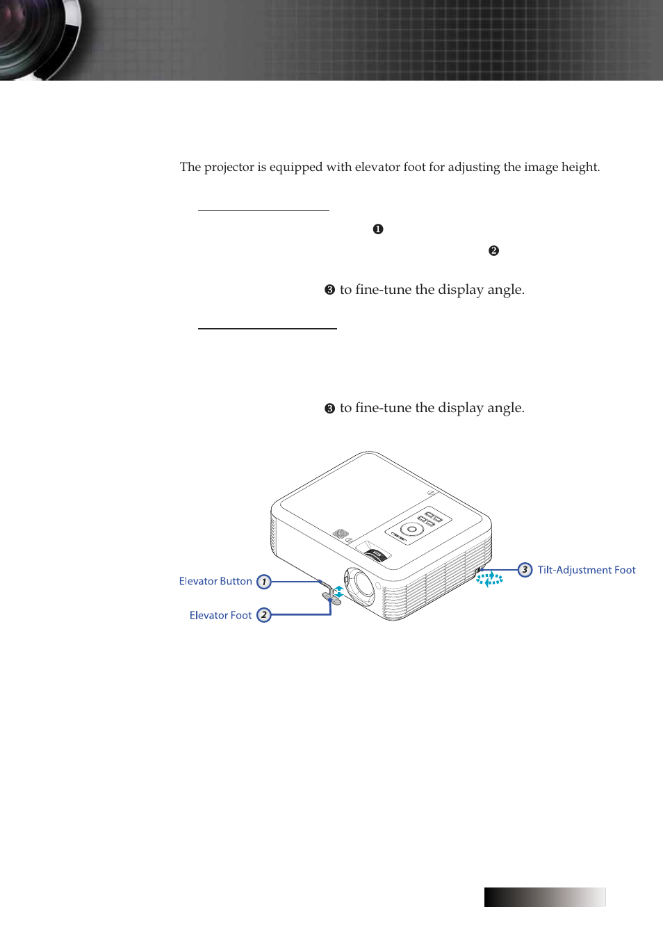 Installation, Adjusting the projected image, Adjusting the projector’s height | Optoma Optoma TXR774 User Manual | Page 17 / 68