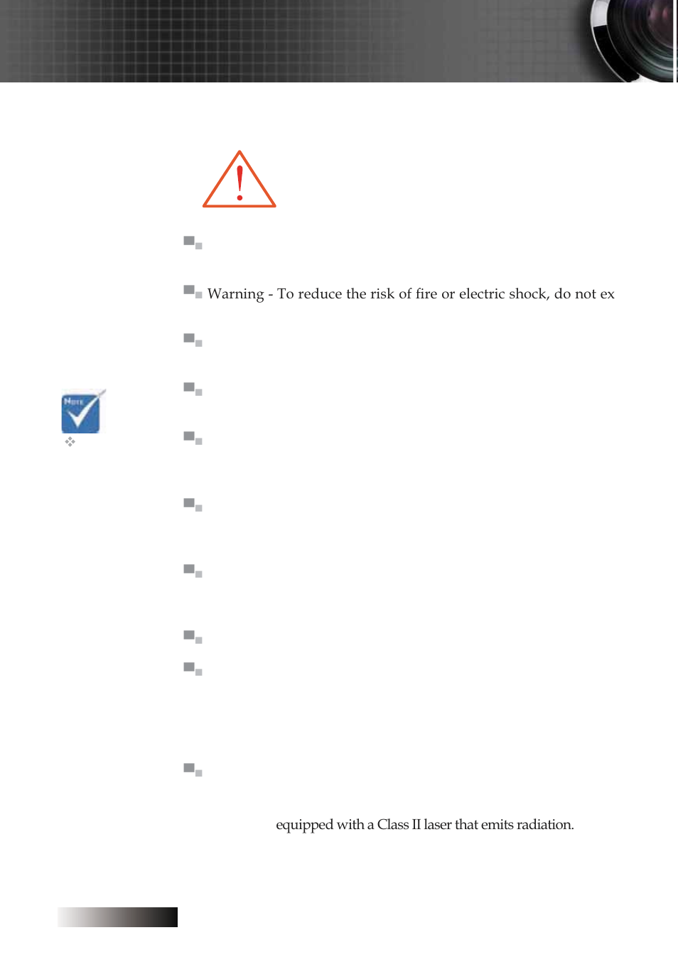 Precautions | Optoma Optoma TXR774 User Manual | Page 4 / 68