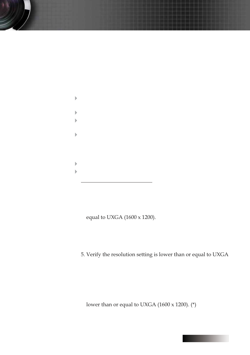 Appendices, Troubleshooting, Image problems | Optoma Optoma TXR774 User Manual | Page 51 / 68