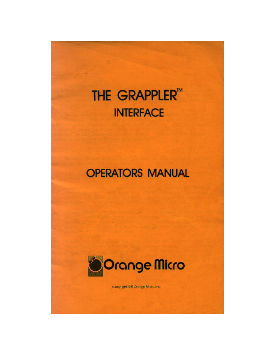 Orange Micro Interface The Grappler User Manual | 19 pages