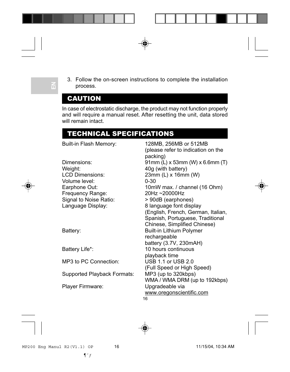 Oregon MP200 User Manual | Page 19 / 22