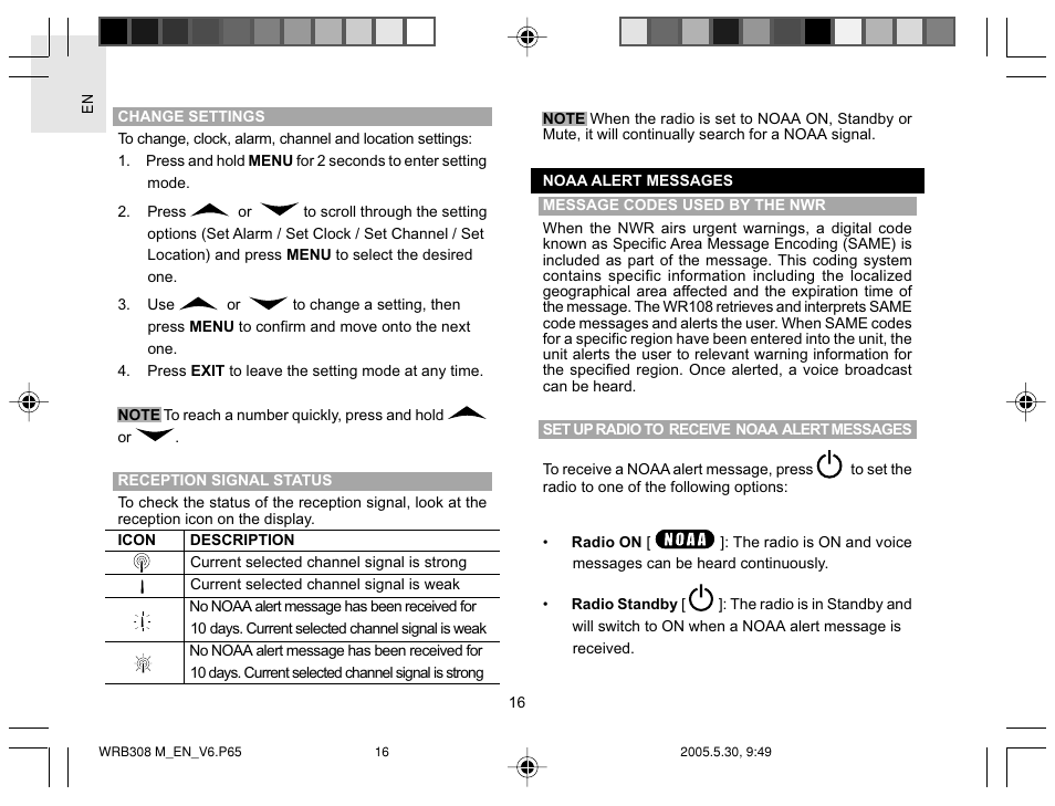 Oregon WRB308 User Manual | Page 16 / 31