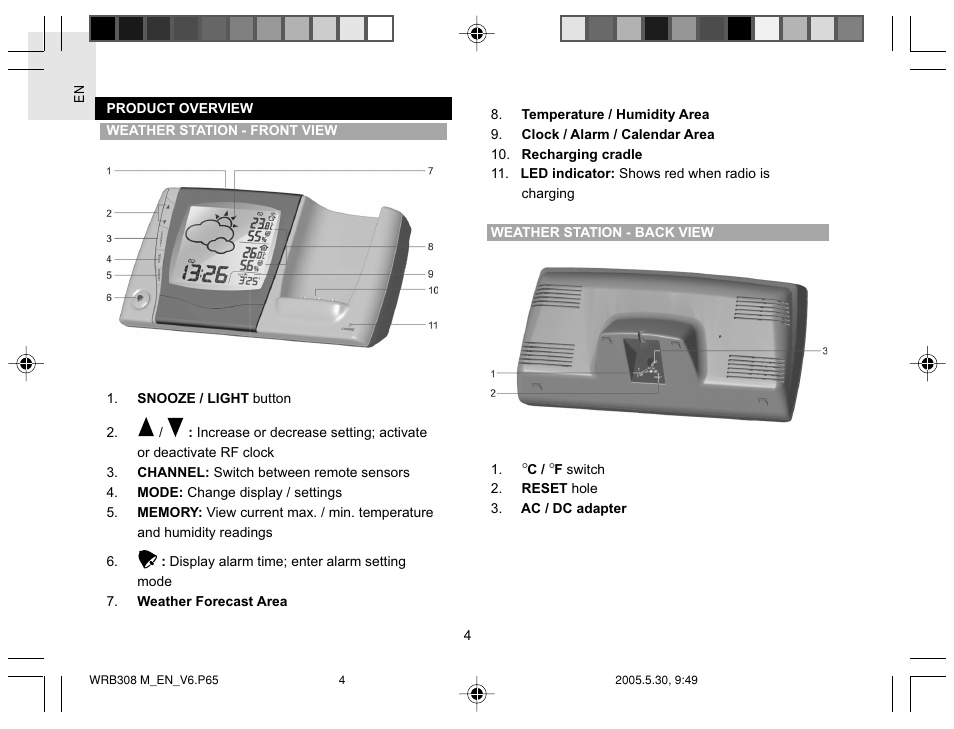 Oregon WRB308 User Manual | Page 4 / 31