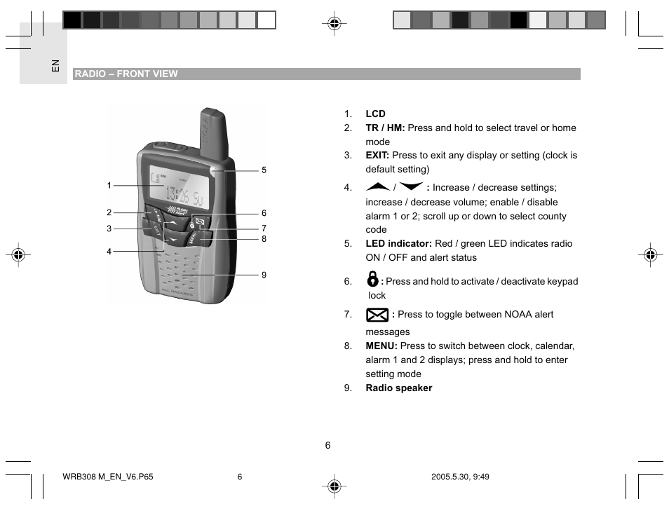 Oregon WRB308 User Manual | Page 6 / 31