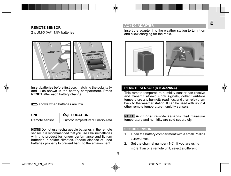 Oregon WRB308 User Manual | Page 9 / 31