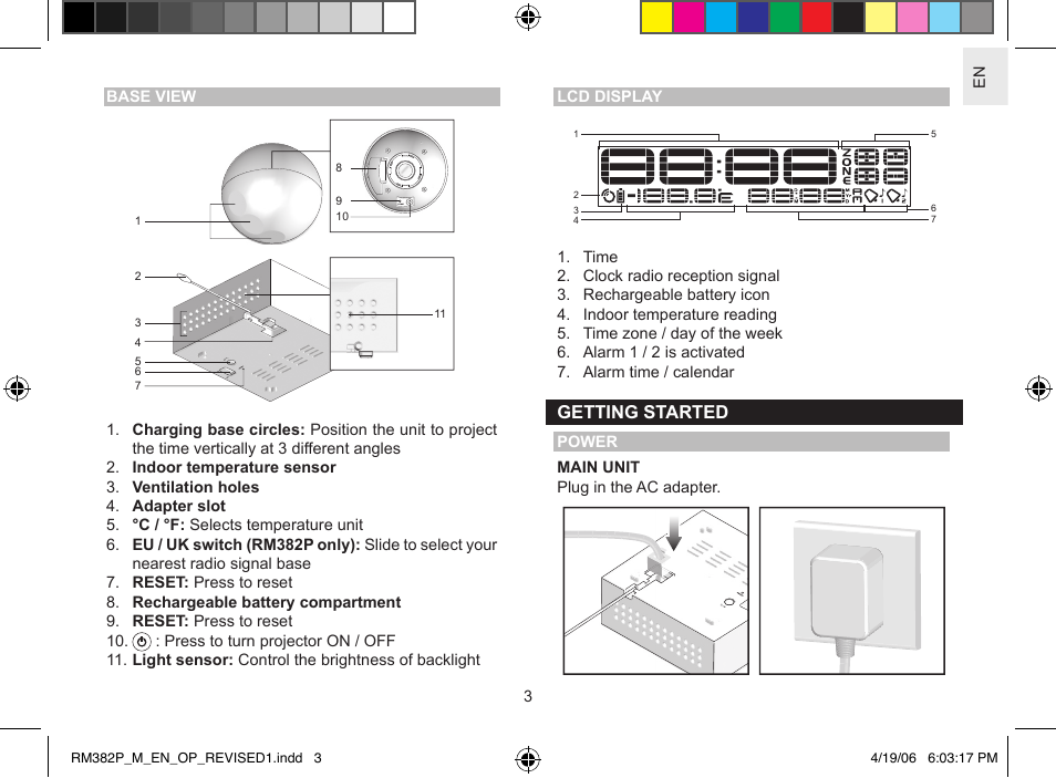 Getting started | Oregon RM382P User Manual | Page 3 / 10