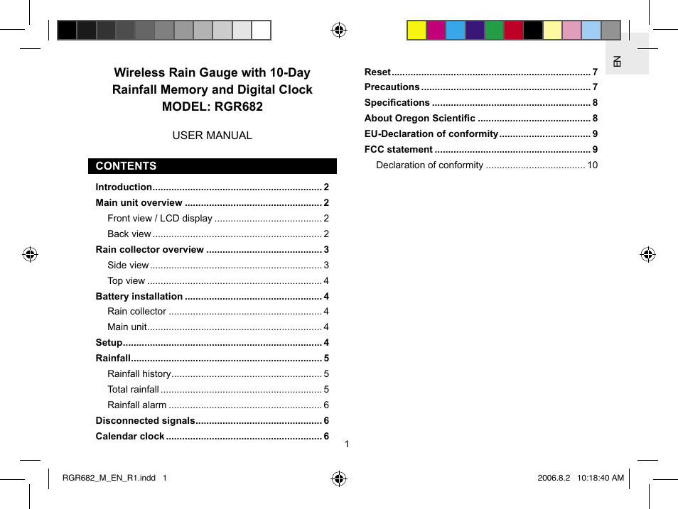 Oregon RGR682 User Manual | 12 pages