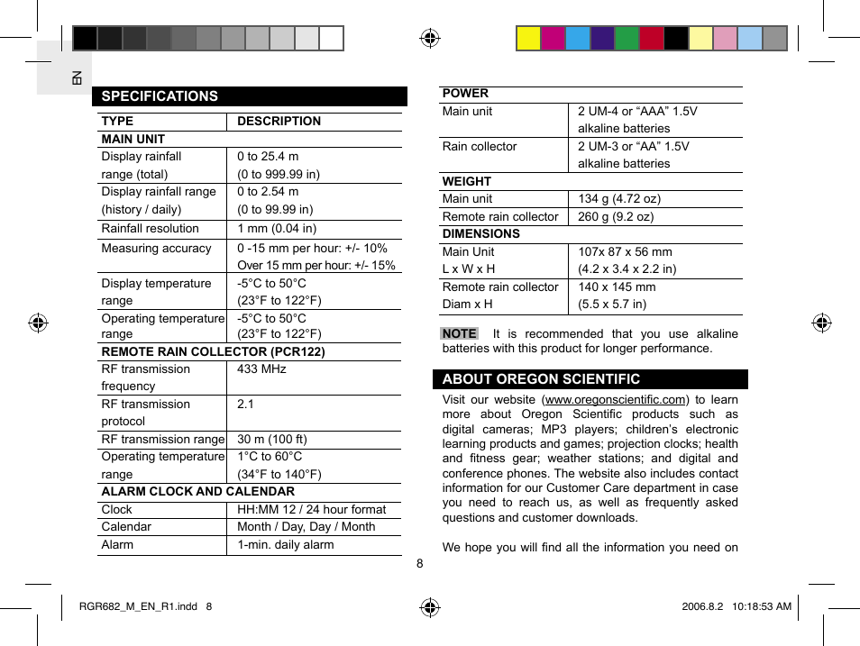 Oregon RGR682 User Manual | Page 8 / 12