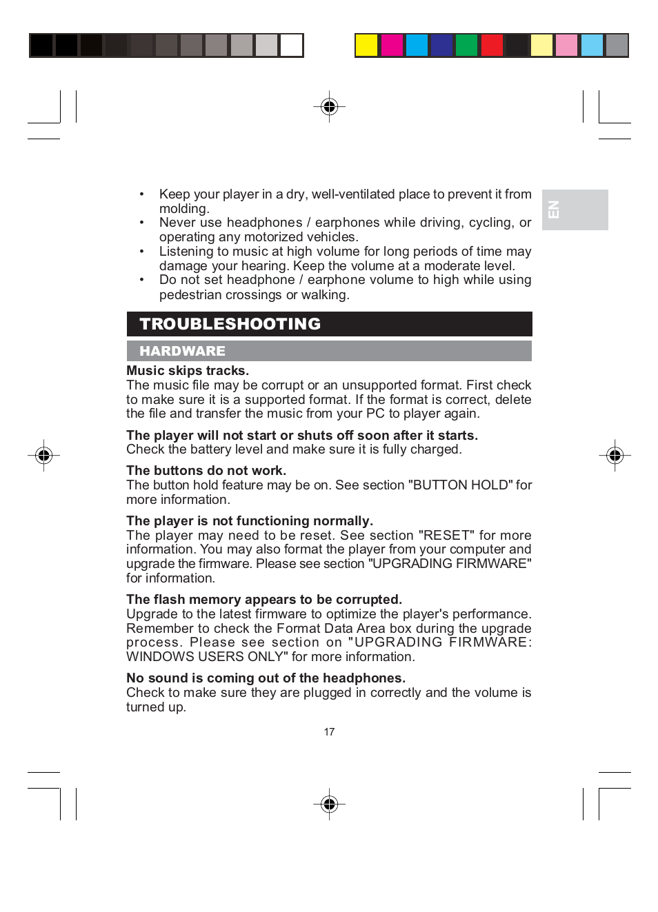 Troubleshooting | Oregon MP 210 User Manual | Page 20 / 24
