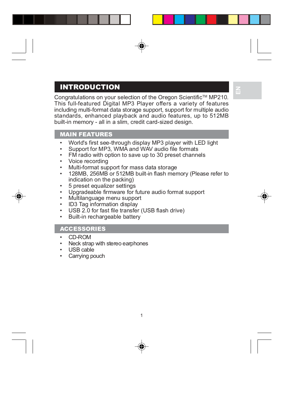 Introduction | Oregon MP 210 User Manual | Page 4 / 24