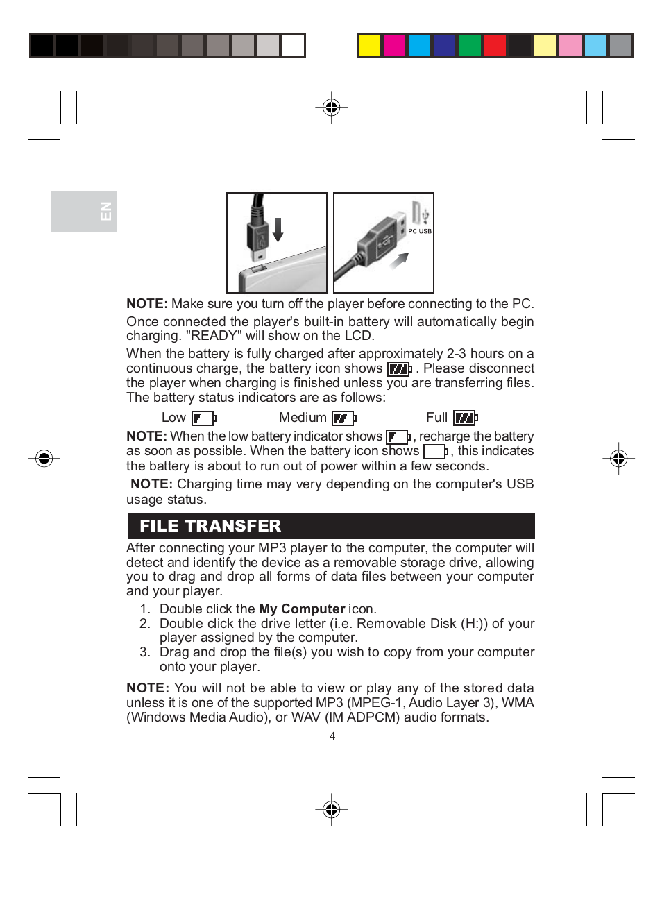 File transfer | Oregon MP 210 User Manual | Page 7 / 24