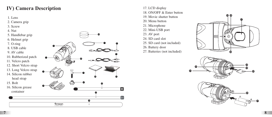 Iv) camera description | Oregon ATC-2K User Manual | Page 5 / 17