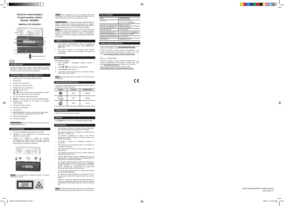 Oregon BA900H User Manual | Page 2 / 2