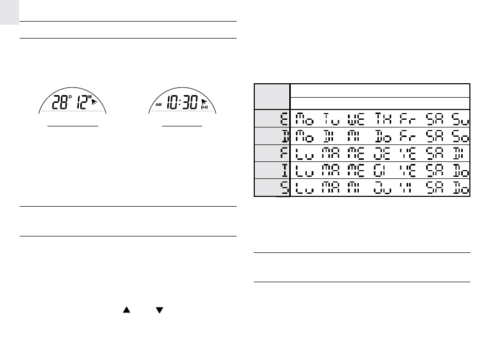 How to set and activate the alarm, Calendar and alarm time display, How to set the calendar clock manually | Oregon RM962 User Manual | Page 4 / 8
