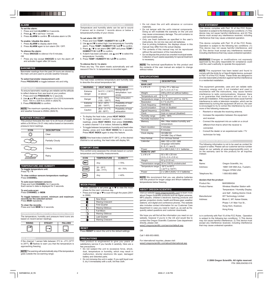 Oregon BAR388HGA User Manual | Page 2 / 2