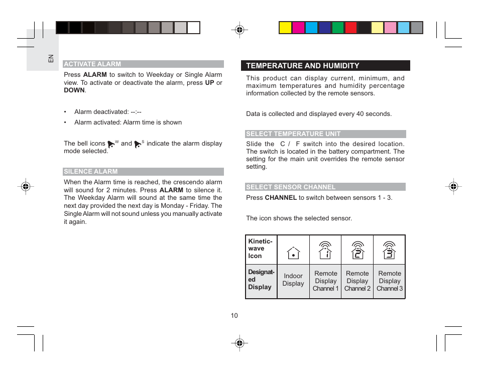 Oregon Wireless Thermo-Hygro Clock RMR616HGA User Manual | Page 11 / 16