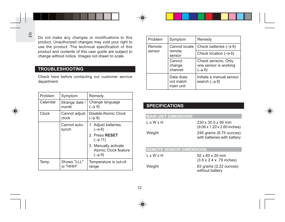 Oregon Wireless Thermo-Hygro Clock RMR616HGA User Manual | Page 13 / 16