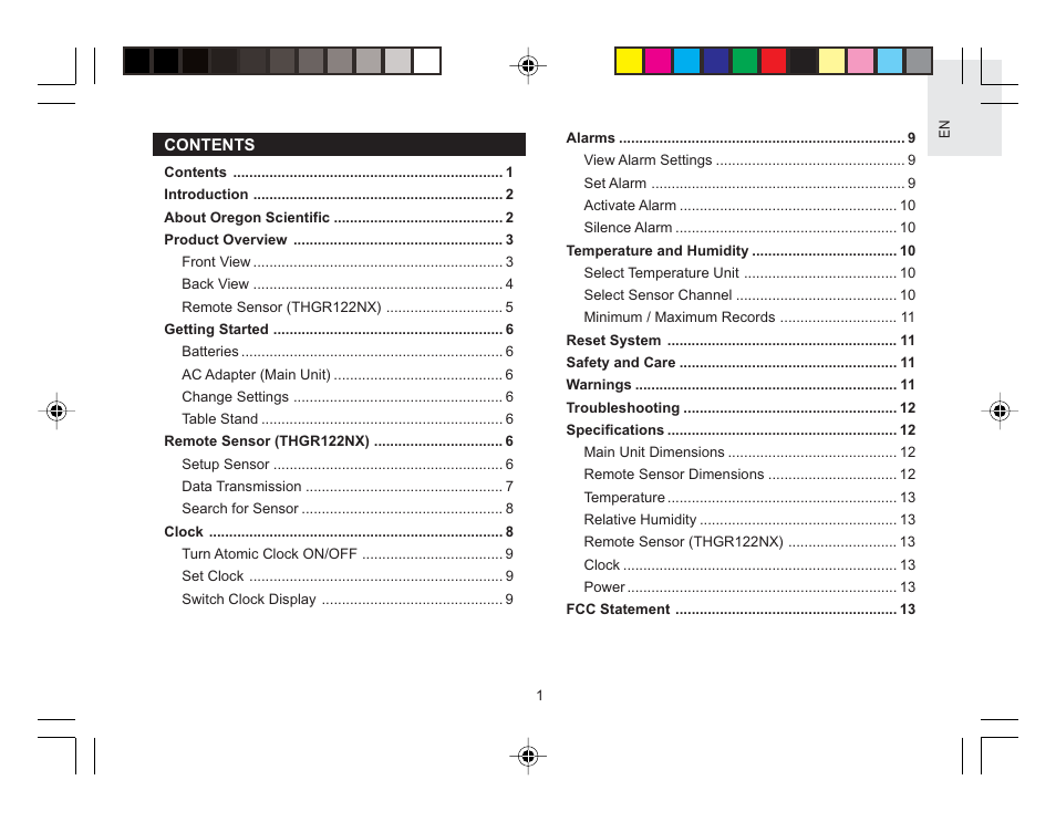 Oregon Wireless Thermo-Hygro Clock RMR616HGA User Manual | Page 2 / 16