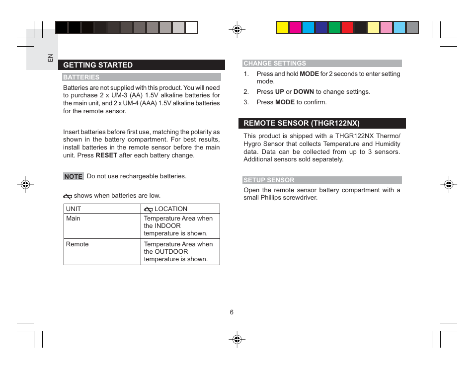 Oregon Wireless Thermo-Hygro Clock RMR616HGA User Manual | Page 7 / 16