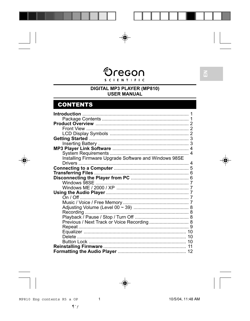 Oregon MP810 User Manual | Page 2 / 22