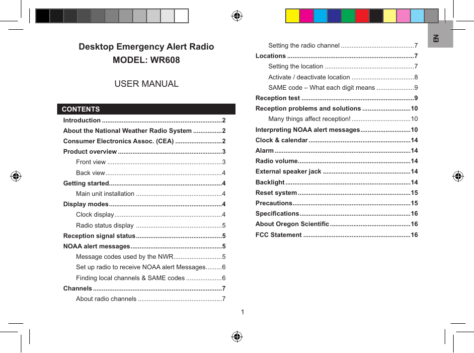 Oregon WR608 User Manual | Page 2 / 53