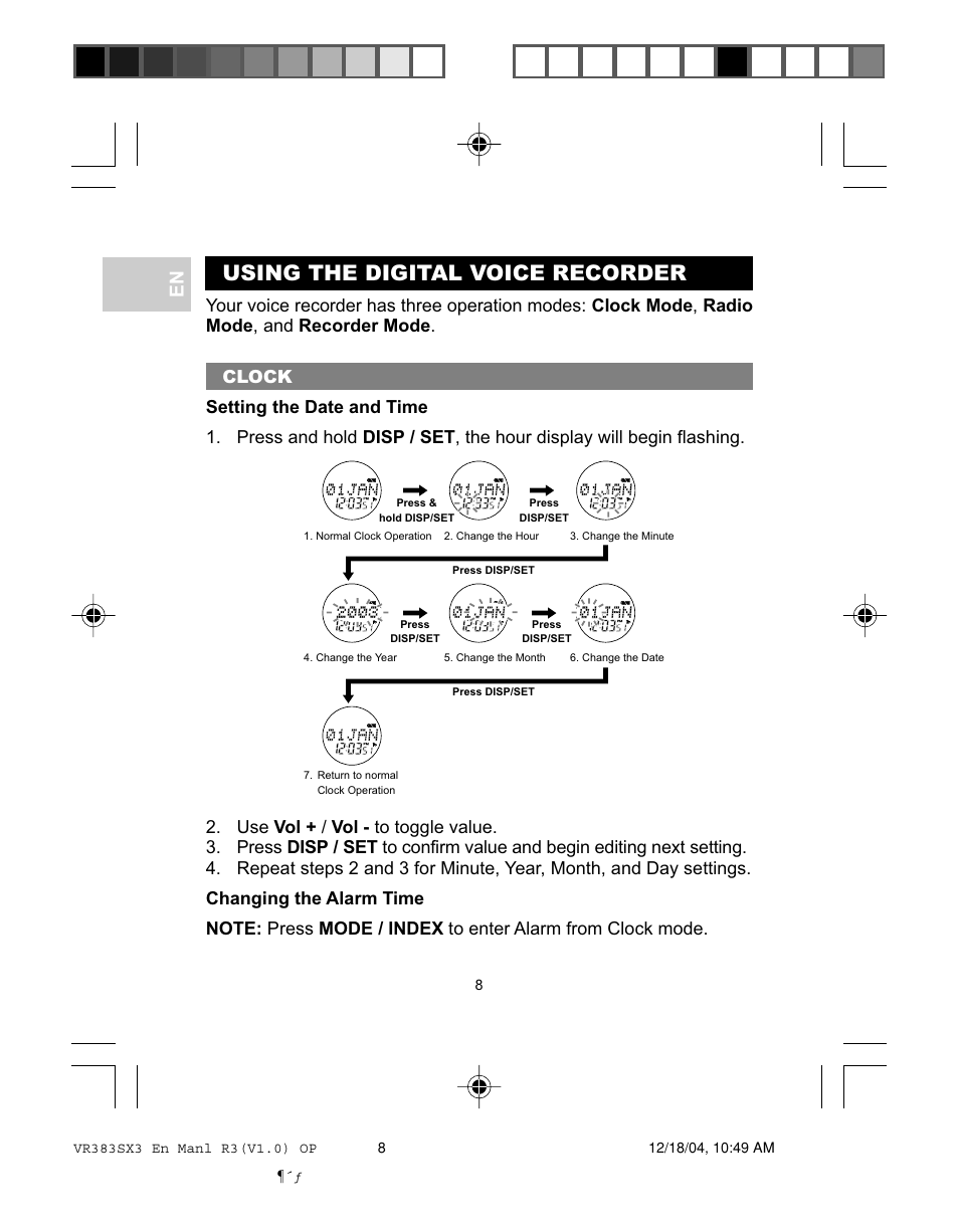 Using the digital voice recorder | Oregon VR383SX3 User Manual | Page 11 / 28