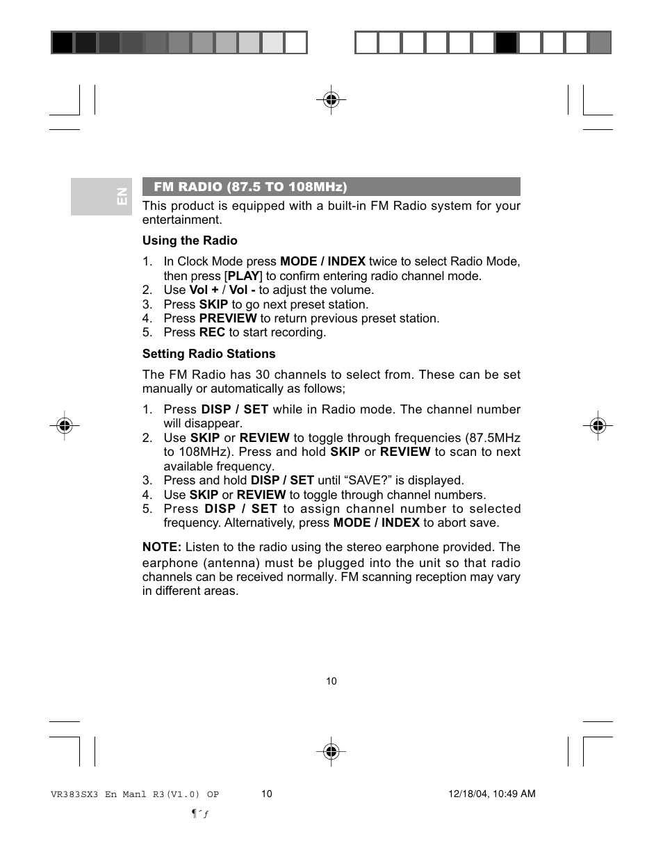 Oregon VR383SX3 User Manual | Page 13 / 28