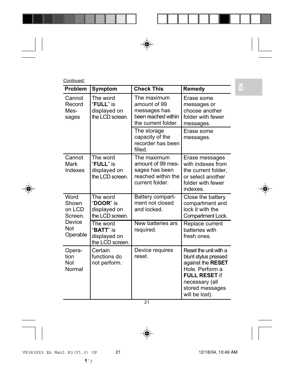 Oregon VR383SX3 User Manual | Page 24 / 28