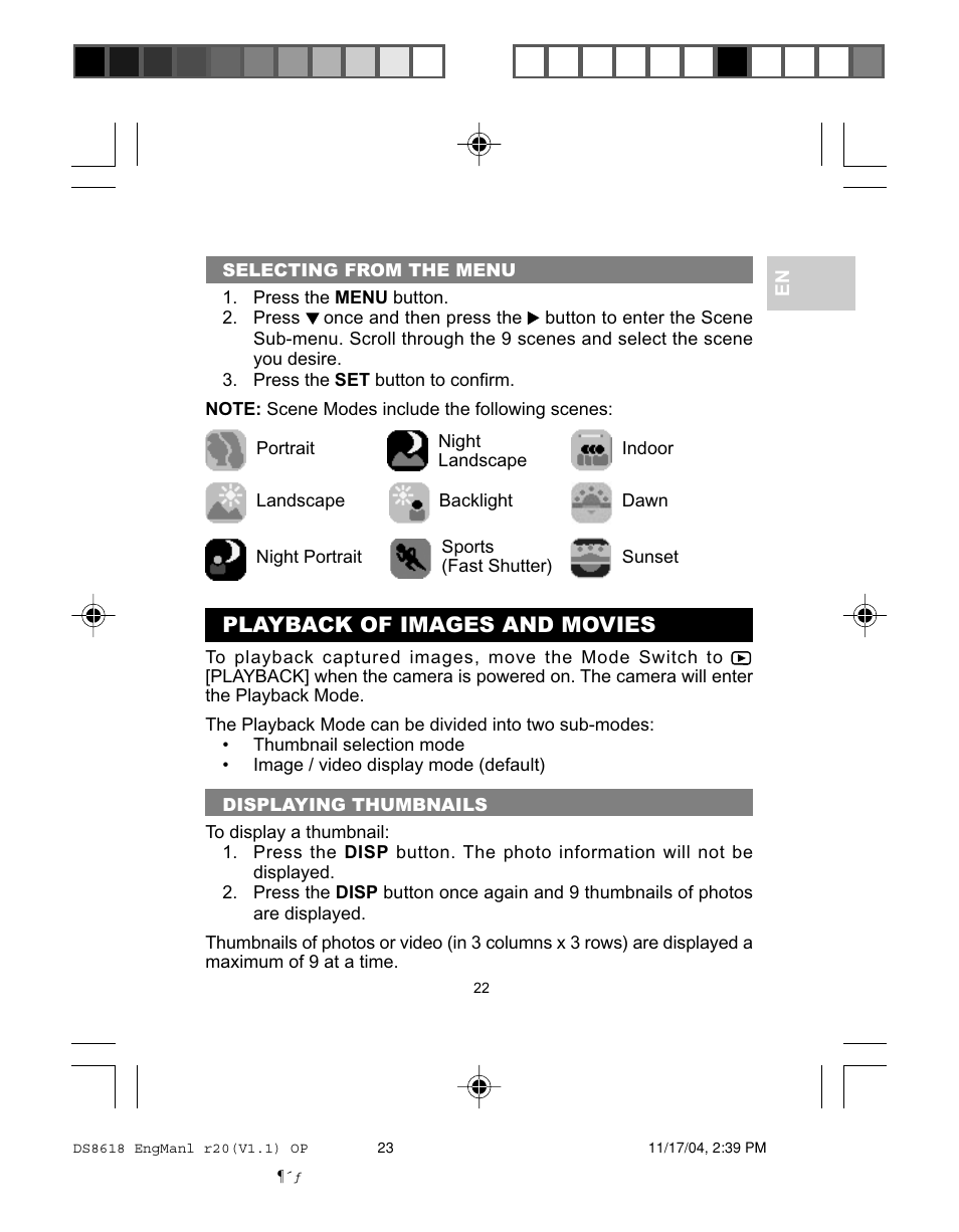 Playback of images and movies | Oregon DS8618 User Manual | Page 26 / 47