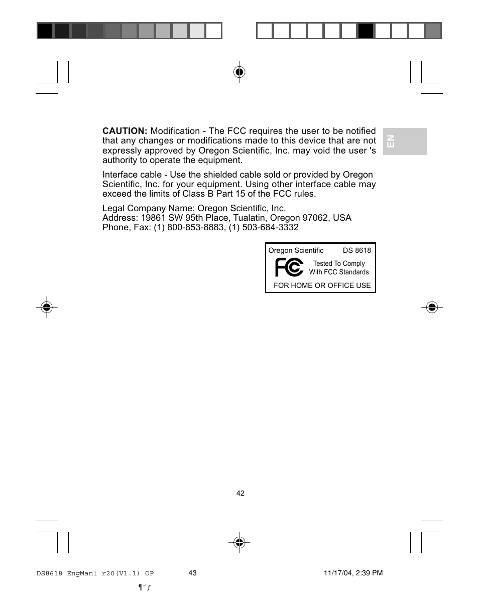Oregon DS8618 User Manual | Page 46 / 47
