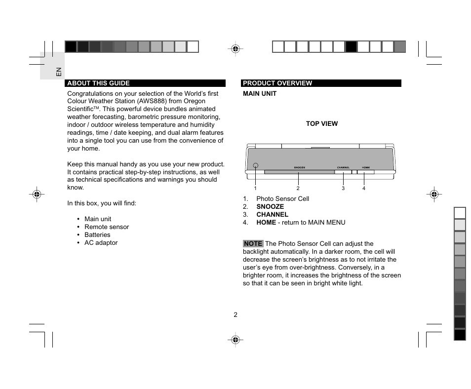 Oregon AWS888 User Manual | Page 2 / 21
