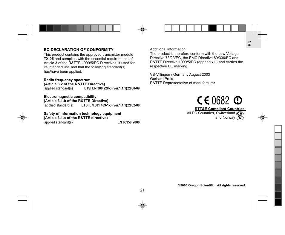 Oregon AWS888 User Manual | Page 21 / 21