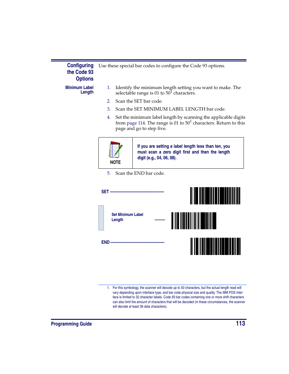 Configuring the code 93 options | Oregon PowerScan Handheld Laser Scanner User Manual | Page 119 / 156