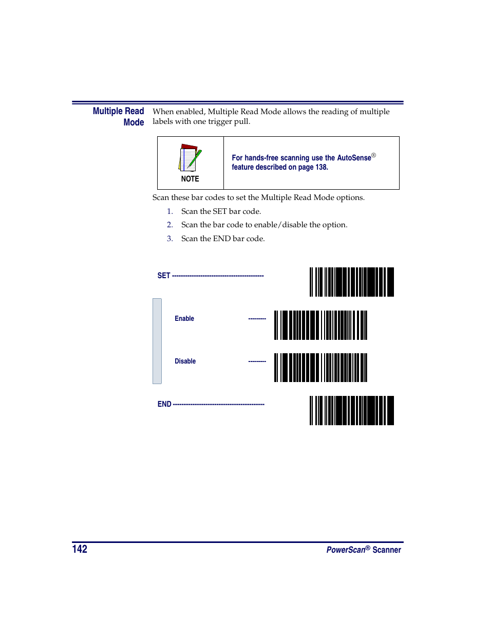 Multiple read mode | Oregon PowerScan Handheld Laser Scanner User Manual | Page 148 / 156