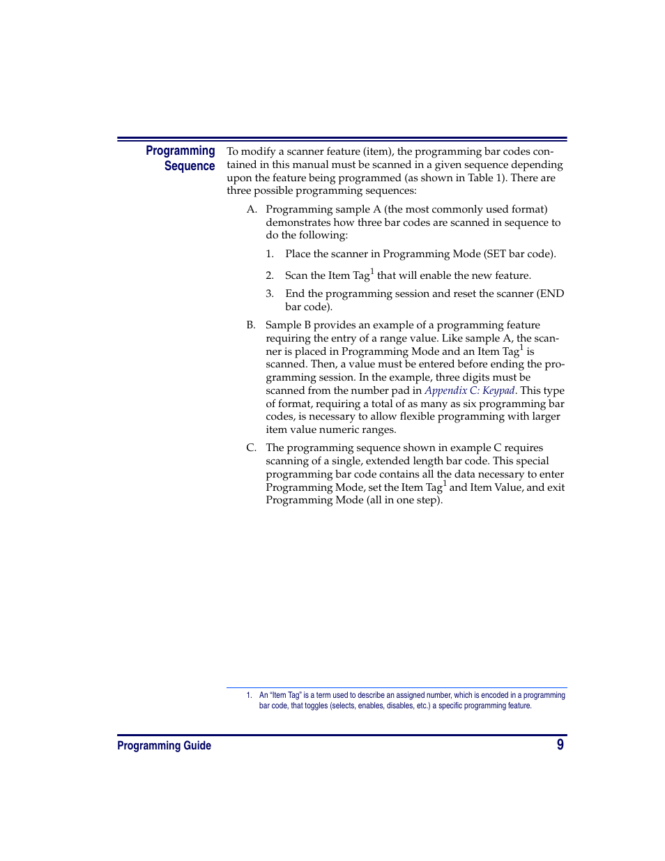 Programming sequence | Oregon PowerScan Handheld Laser Scanner User Manual | Page 15 / 156