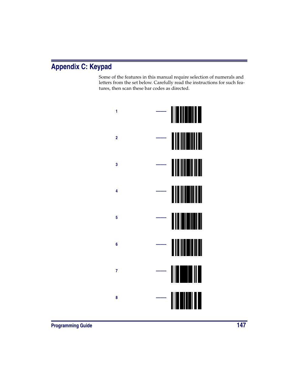 Appendix c: keypad, Om the number pad in, This type | That r, Om the | Oregon PowerScan Handheld Laser Scanner User Manual | Page 153 / 156