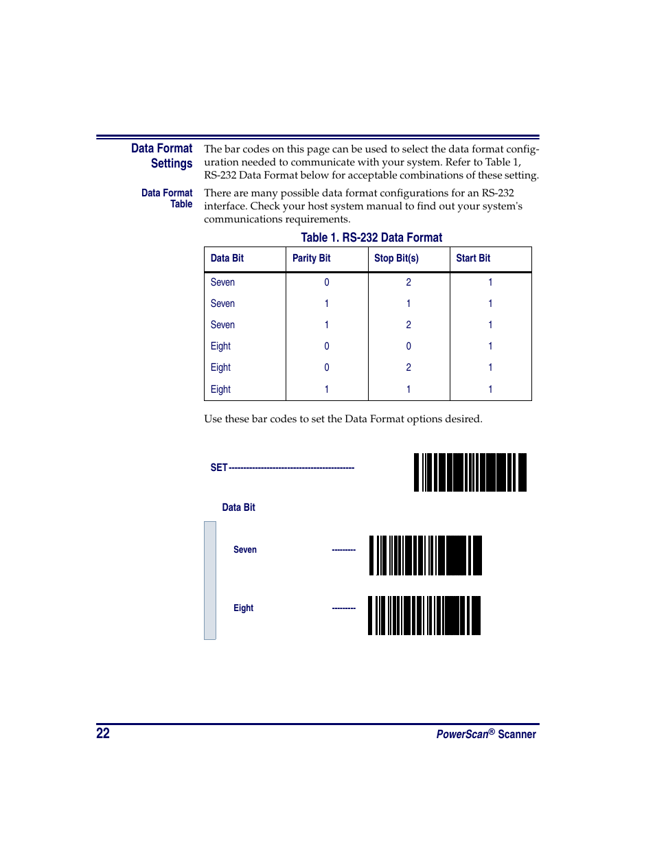 Data format settings | Oregon PowerScan Handheld Laser Scanner User Manual | Page 28 / 156